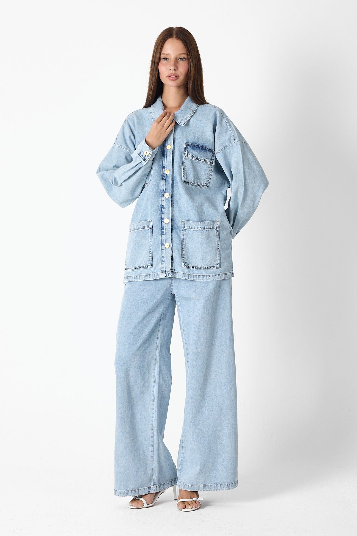 Luxe Buttoned Denim Set
