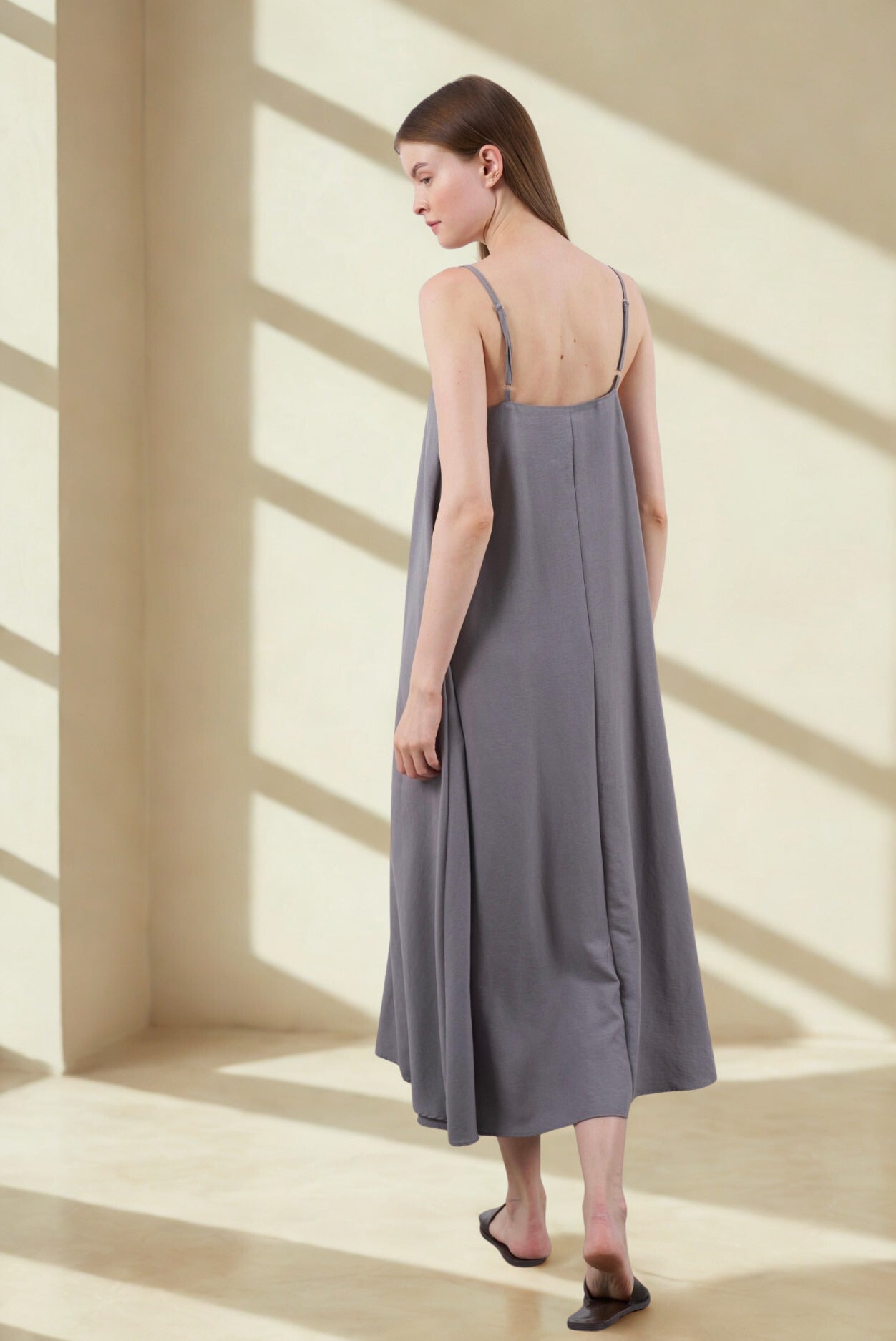Minimalist Elegance Gray Maxi Dress