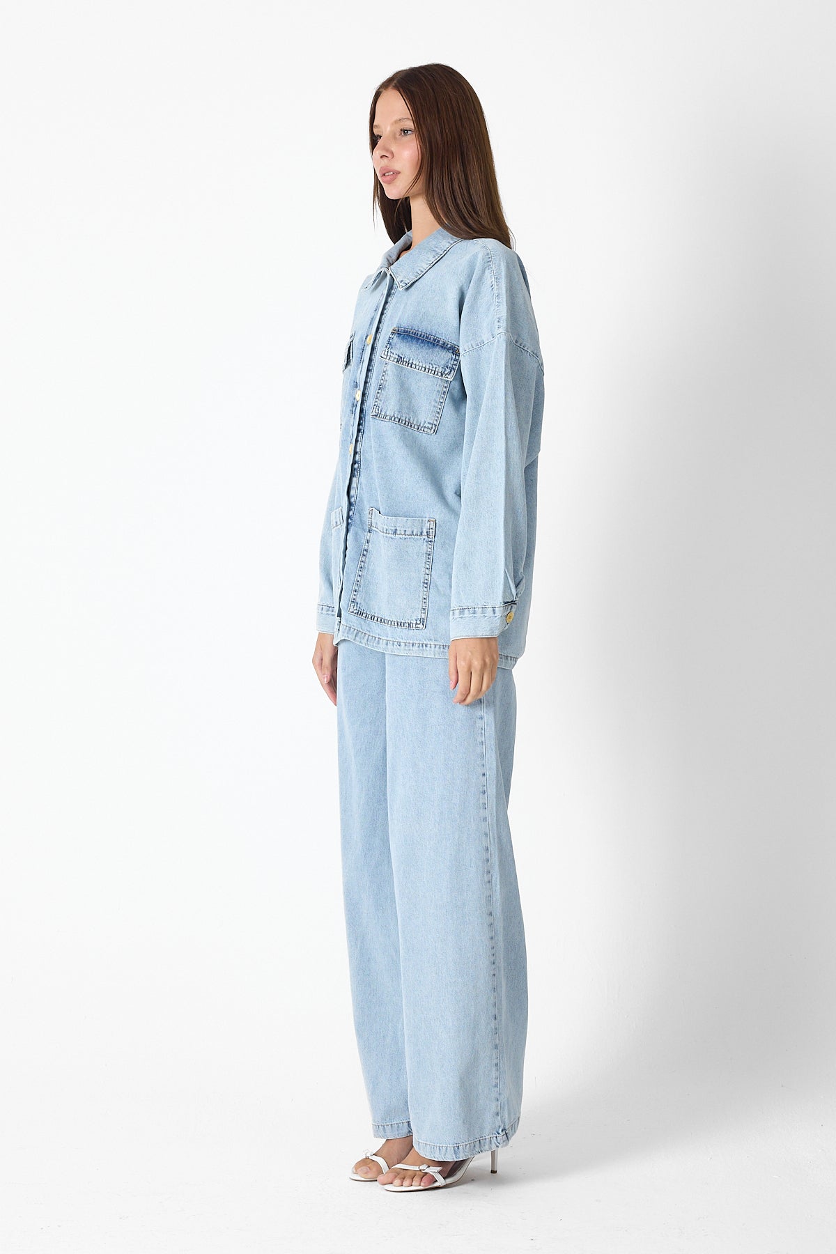 Luxe Buttoned Denim Set