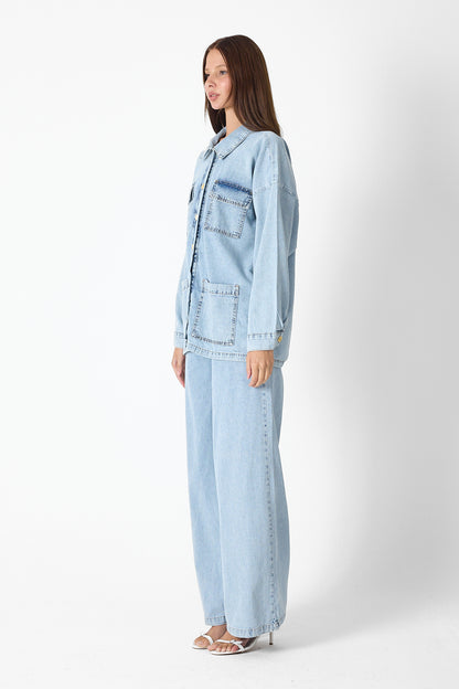 Luxe Buttoned Denim Set