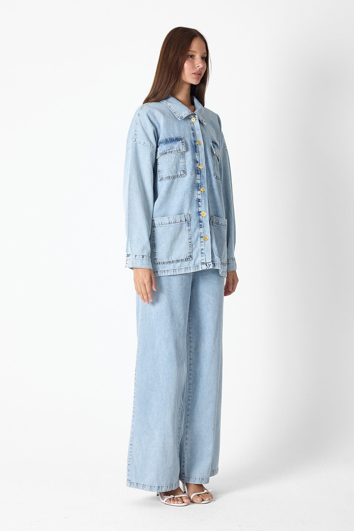 Luxe Buttoned Denim Set