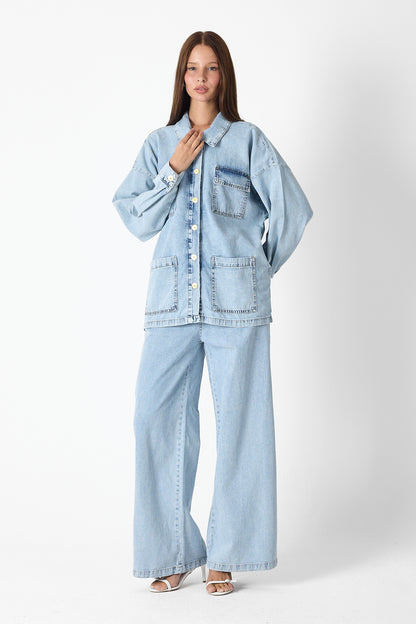 Luxe Buttoned Denim Set