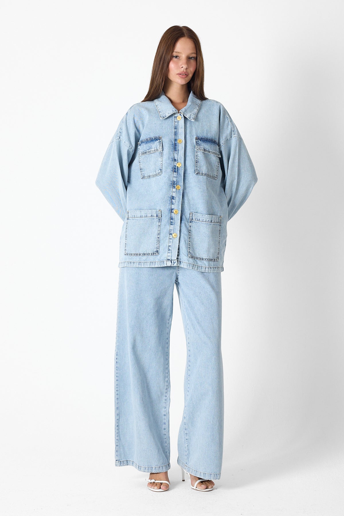 Luxe Buttoned Denim Set