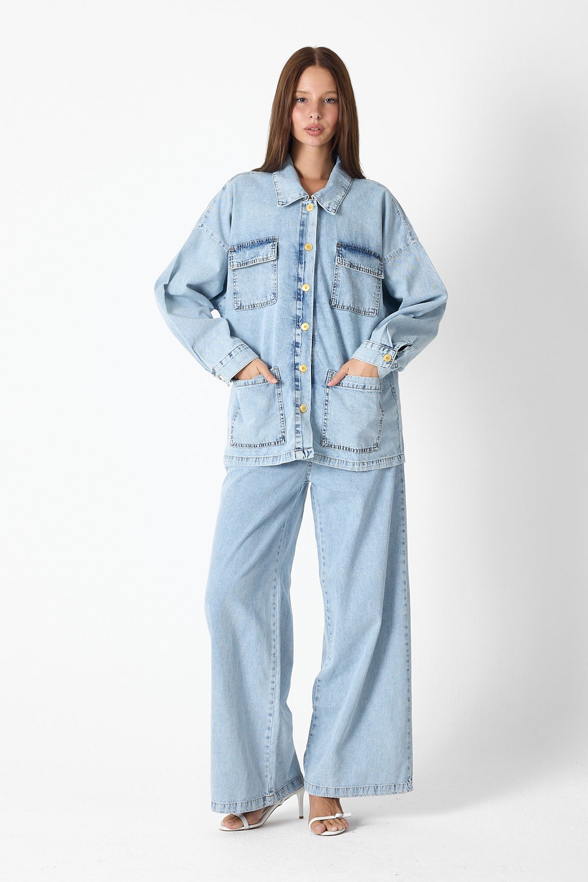 Luxe Buttoned Denim Set