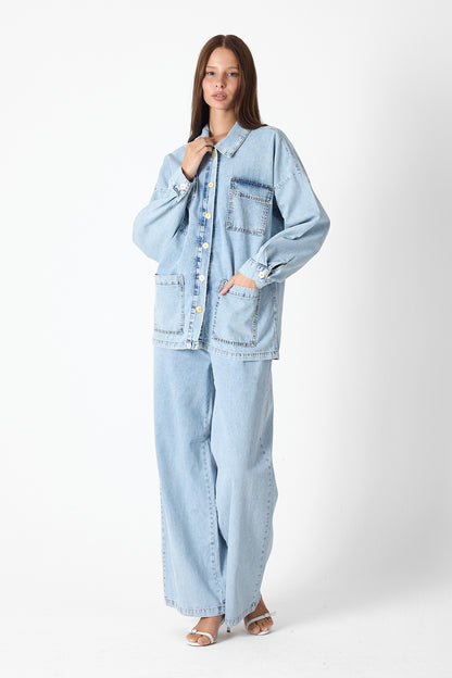 Luxe Buttoned Denim Set