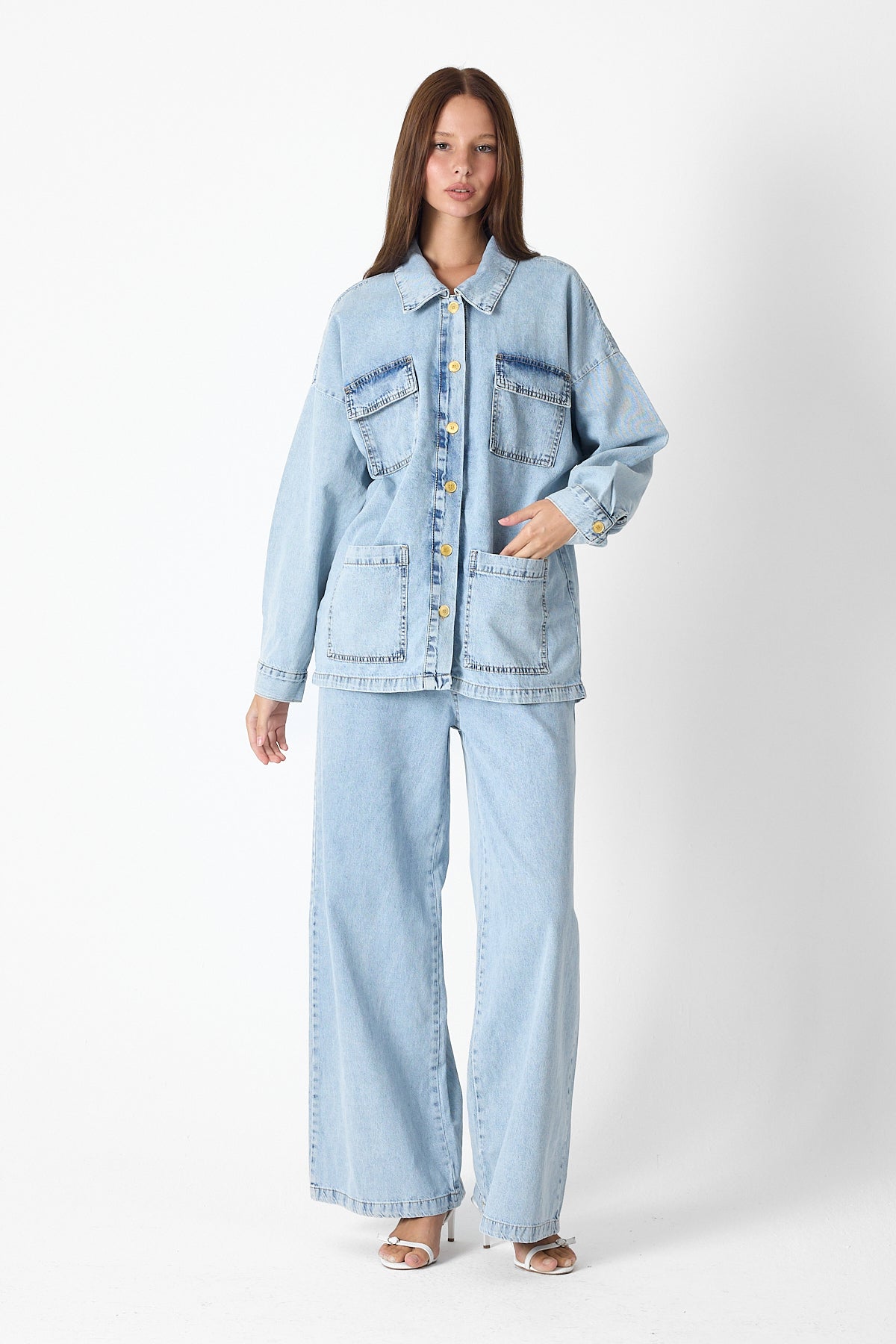 Luxe Buttoned Denim Set