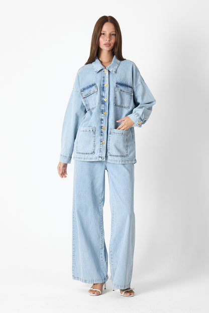Luxe Buttoned Denim Set