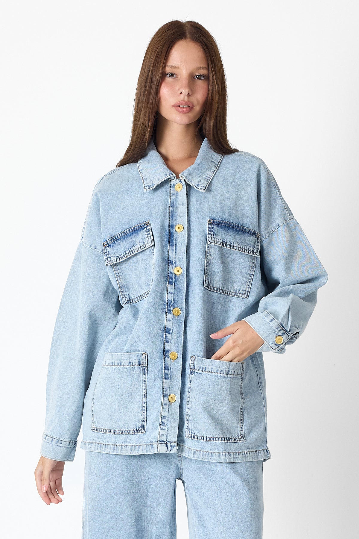 Luxe Buttoned Denim Set