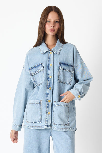 Luxe Buttoned Denim Set
