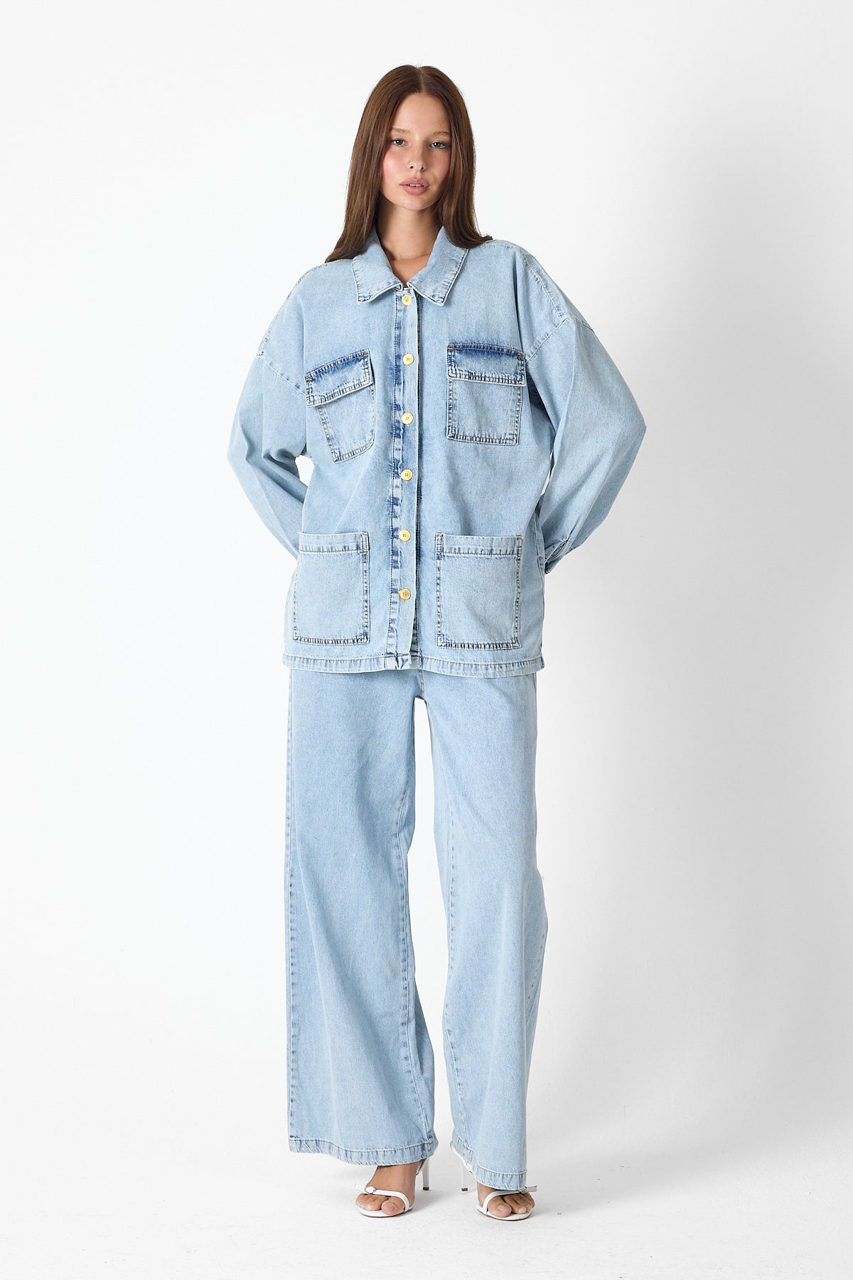 Luxe Buttoned Denim Set