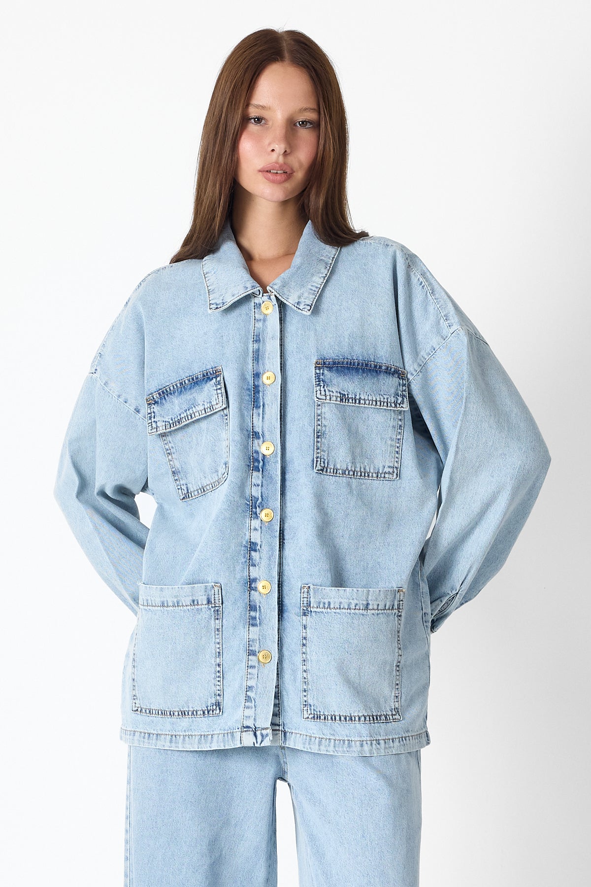 Luxe Buttoned Denim Set
