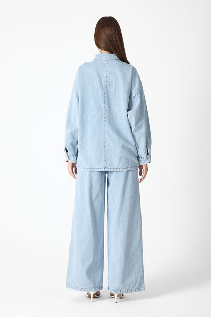 Luxe Buttoned Denim Set