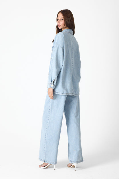 Luxe Buttoned Denim Set