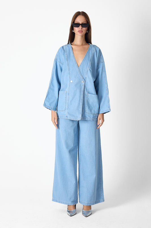 Denim Luxe Set – Light Blue