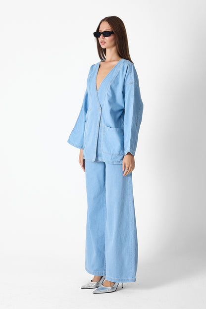 Denim Luxe Set – Light Blue