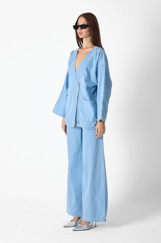 Denim Luxe Set – Light Blue