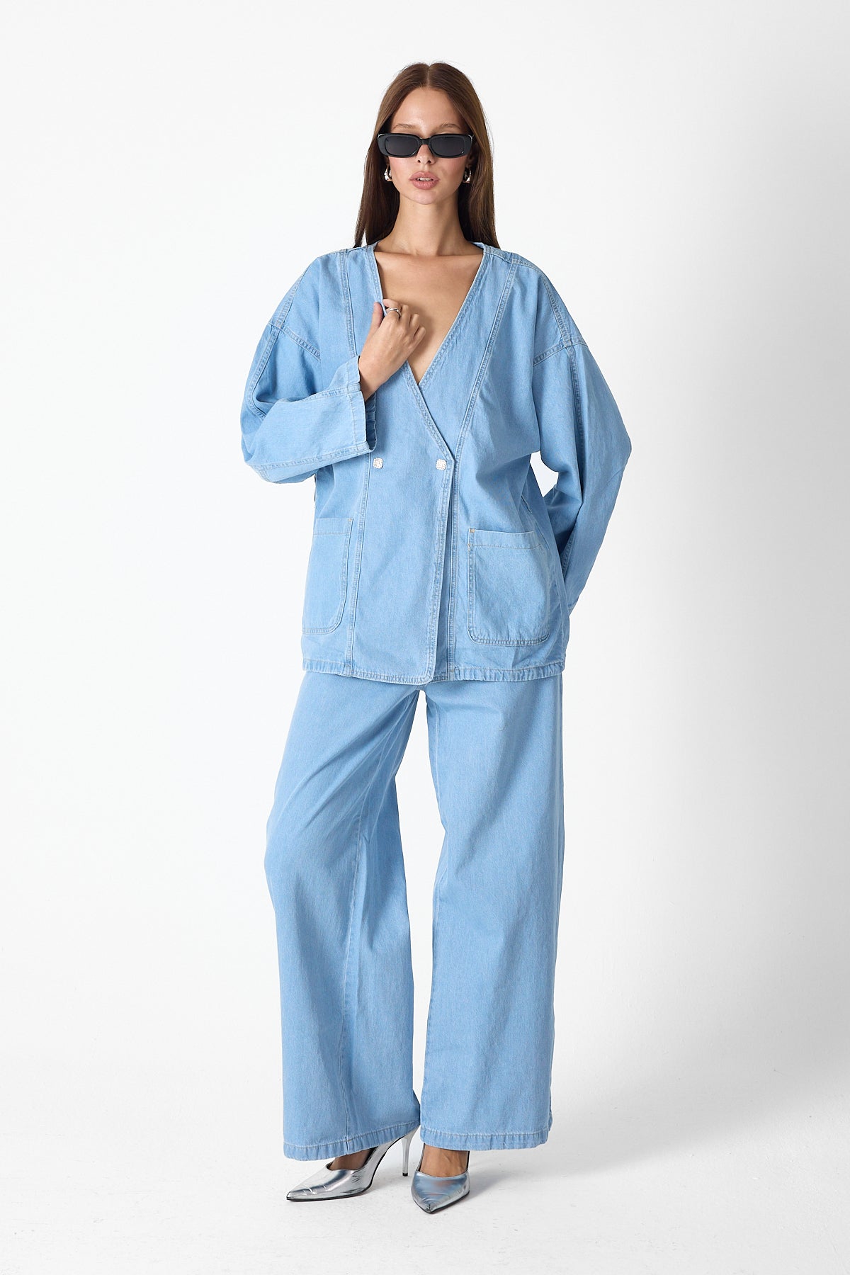 Denim Luxe Set – Light Blue