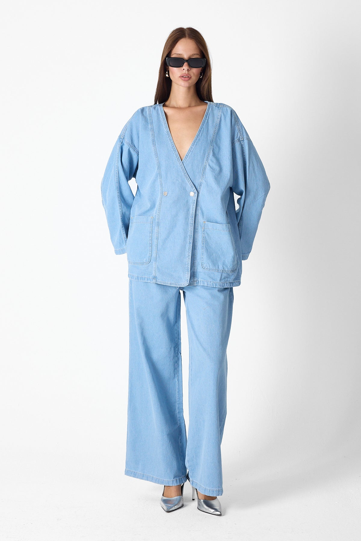 Denim Luxe Set – Light Blue