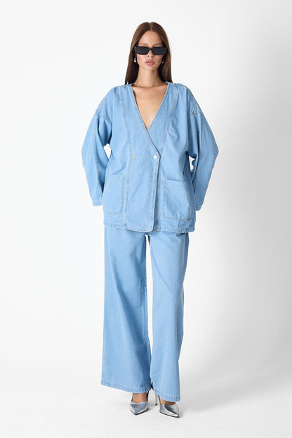 Denim Luxe Set – Light Blue