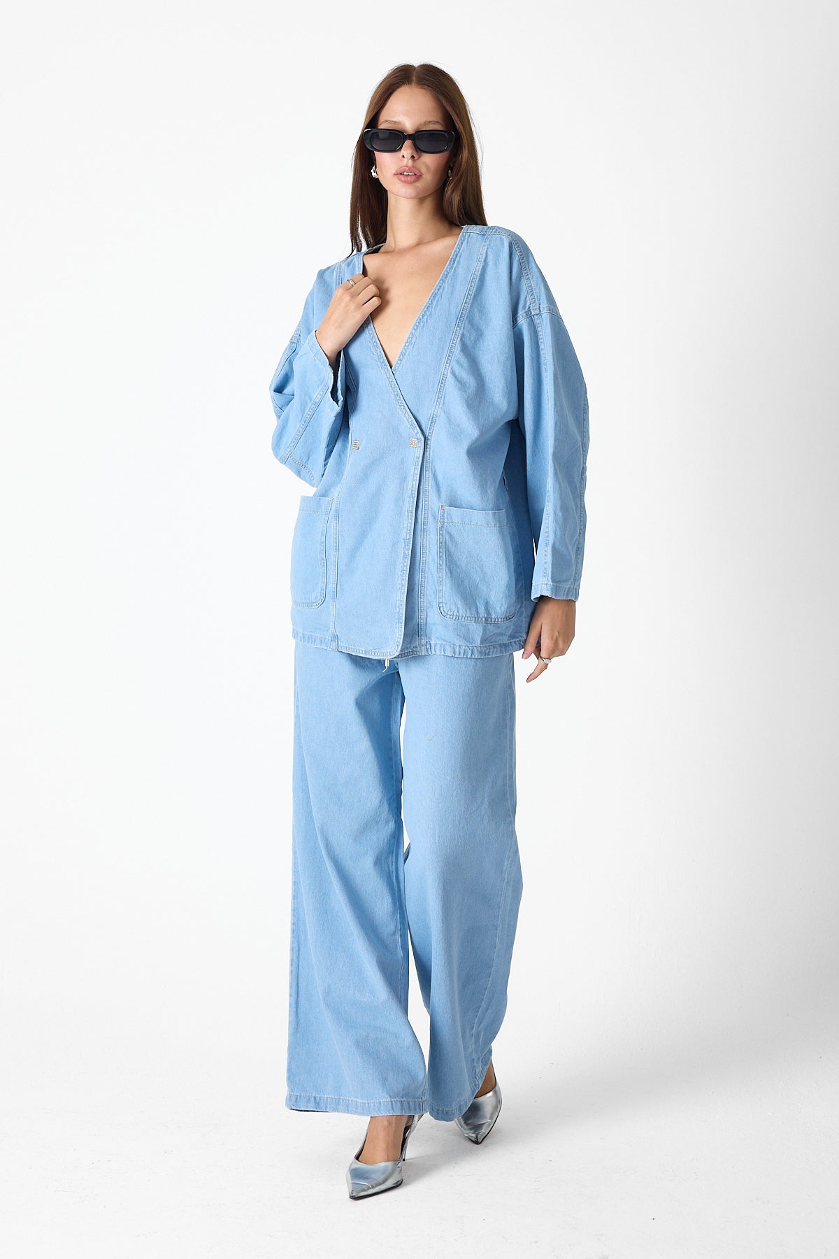 Denim Luxe Set – Light Blue