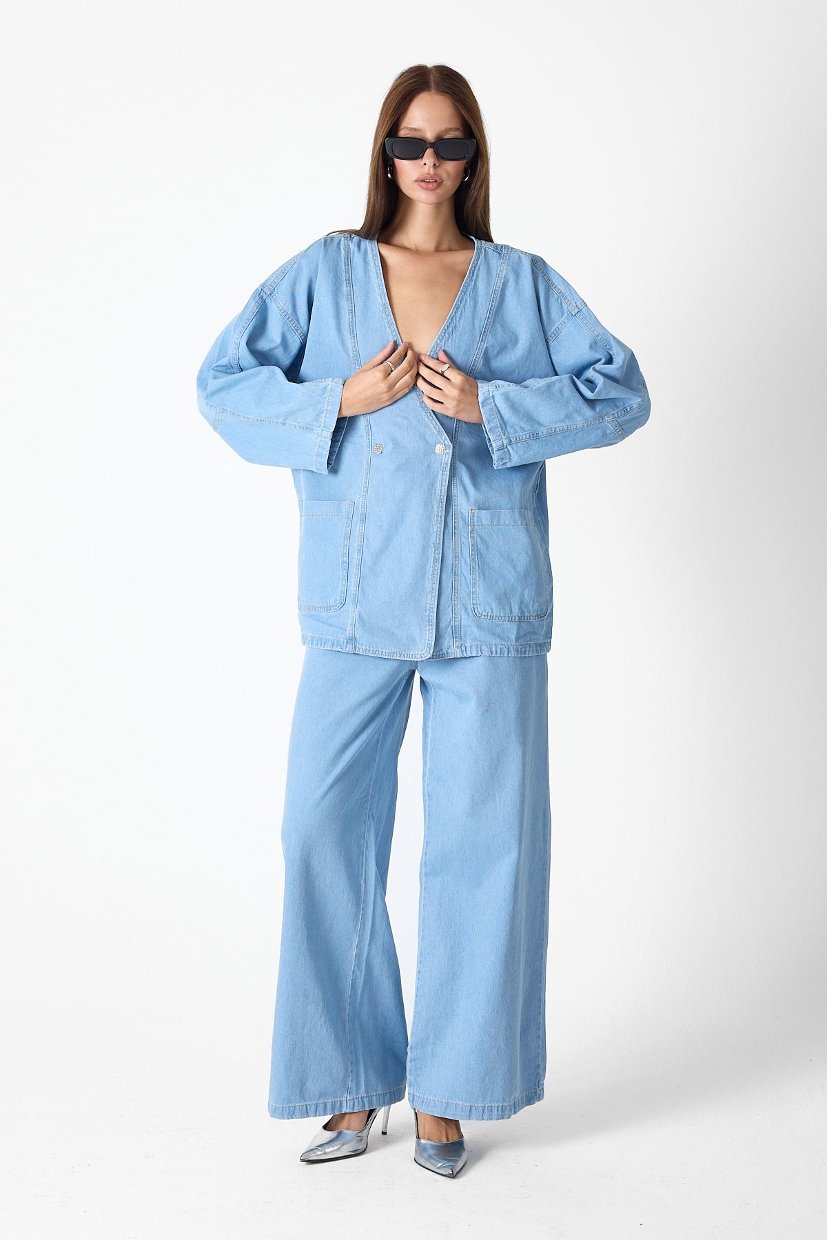 Denim Luxe Set – Light Blue