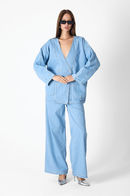 Denim Luxe Set – Light Blue