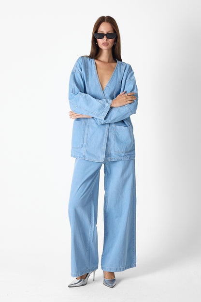 Denim Luxe Set – Light Blue