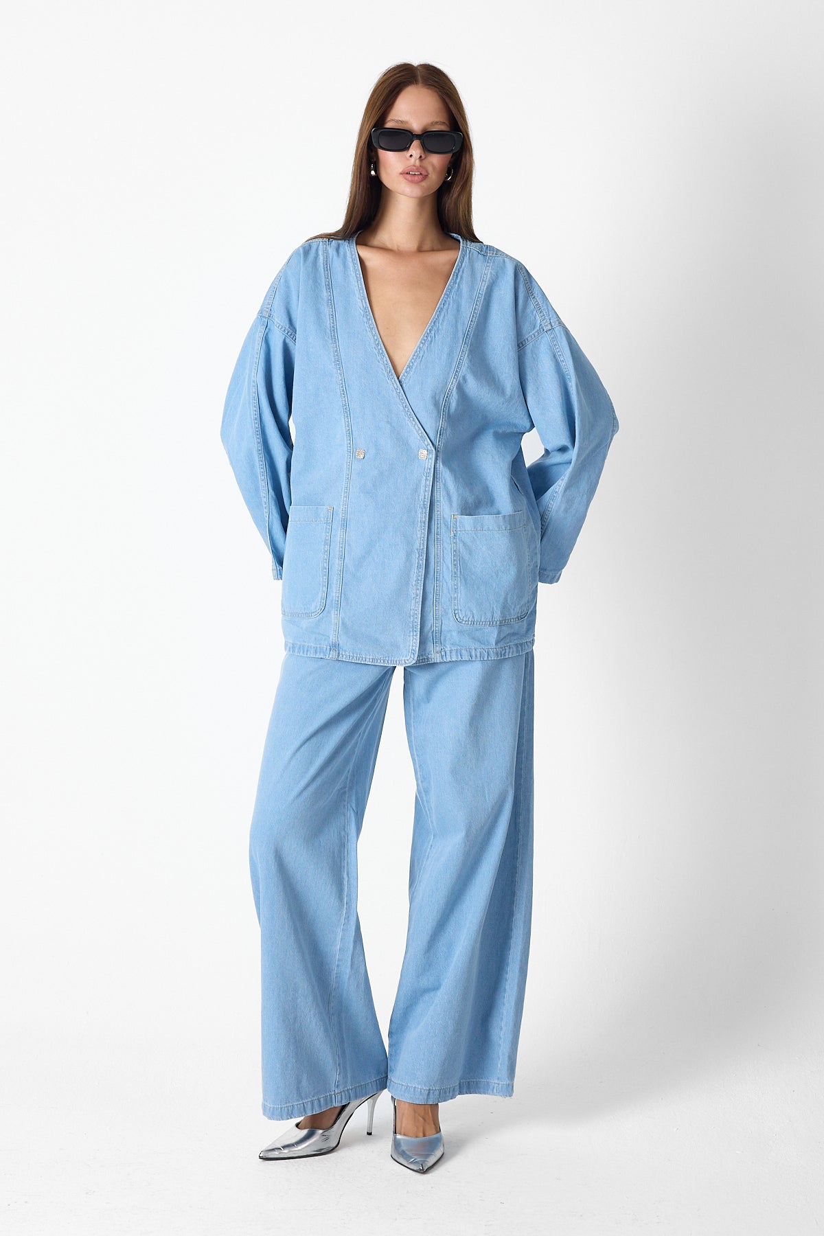 Denim Luxe Set – Light Blue