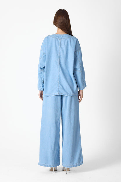 Denim Luxe Set – Light Blue