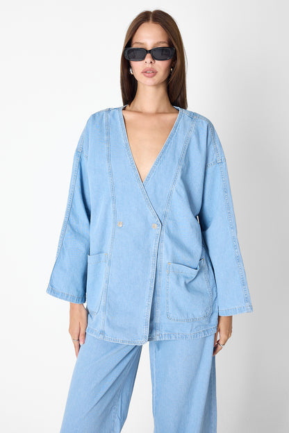 Denim Luxe Set – Light Blue