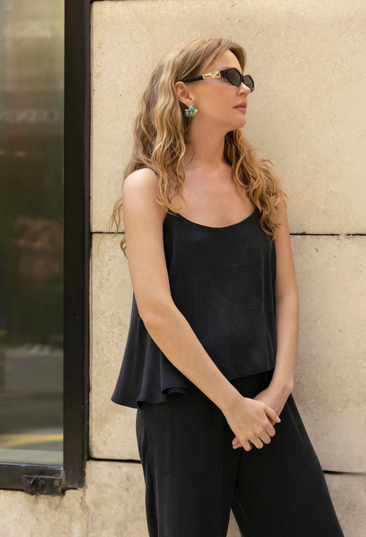 City Sleek Black Two-Piece Set